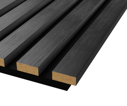 Акустическая панель COSCA, черный войлок, 2750*600*19мм, рейки МДФ Дуб графит