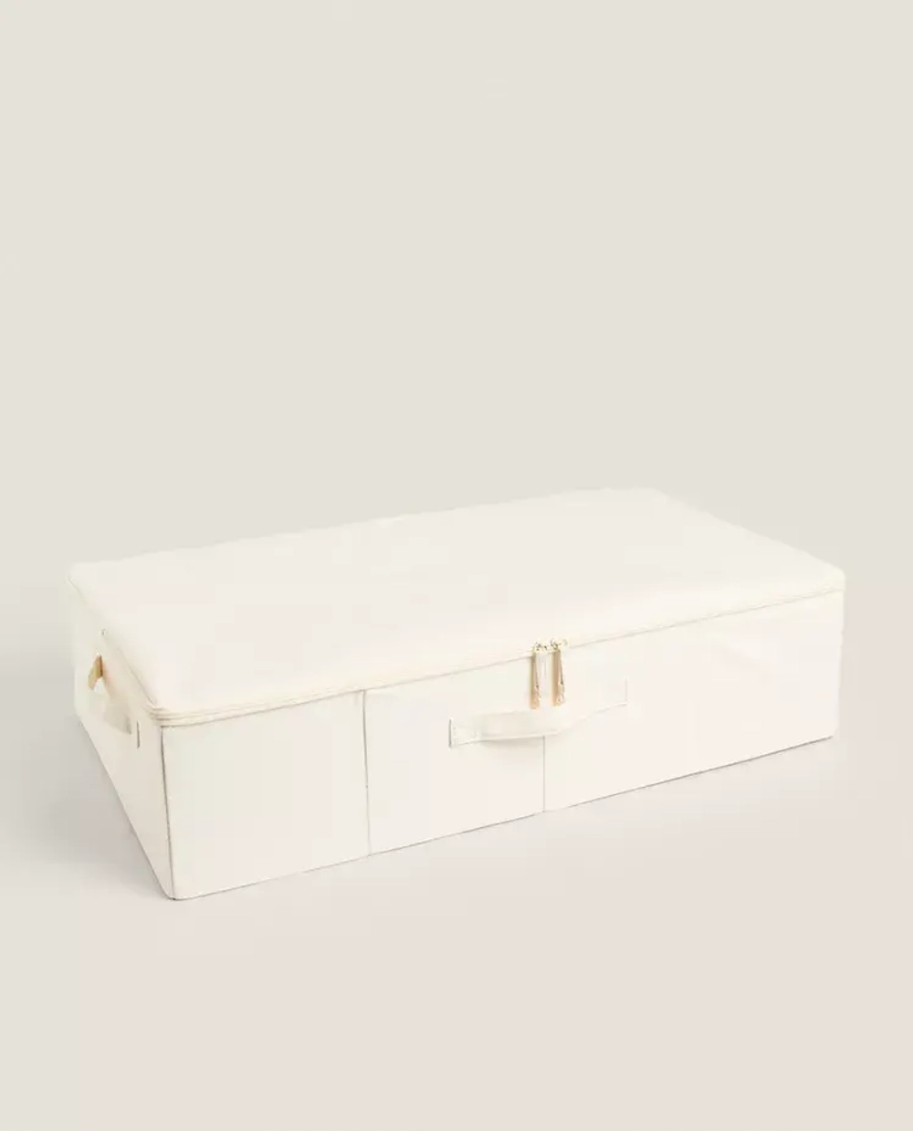 ZARA HOME СКЛАДНАЯ КОРОБКА ДЛЯ ХРАНЕНИЯ С КРЫШКОЙ, СВЕТЛО-БЕЖЕВЫЙ