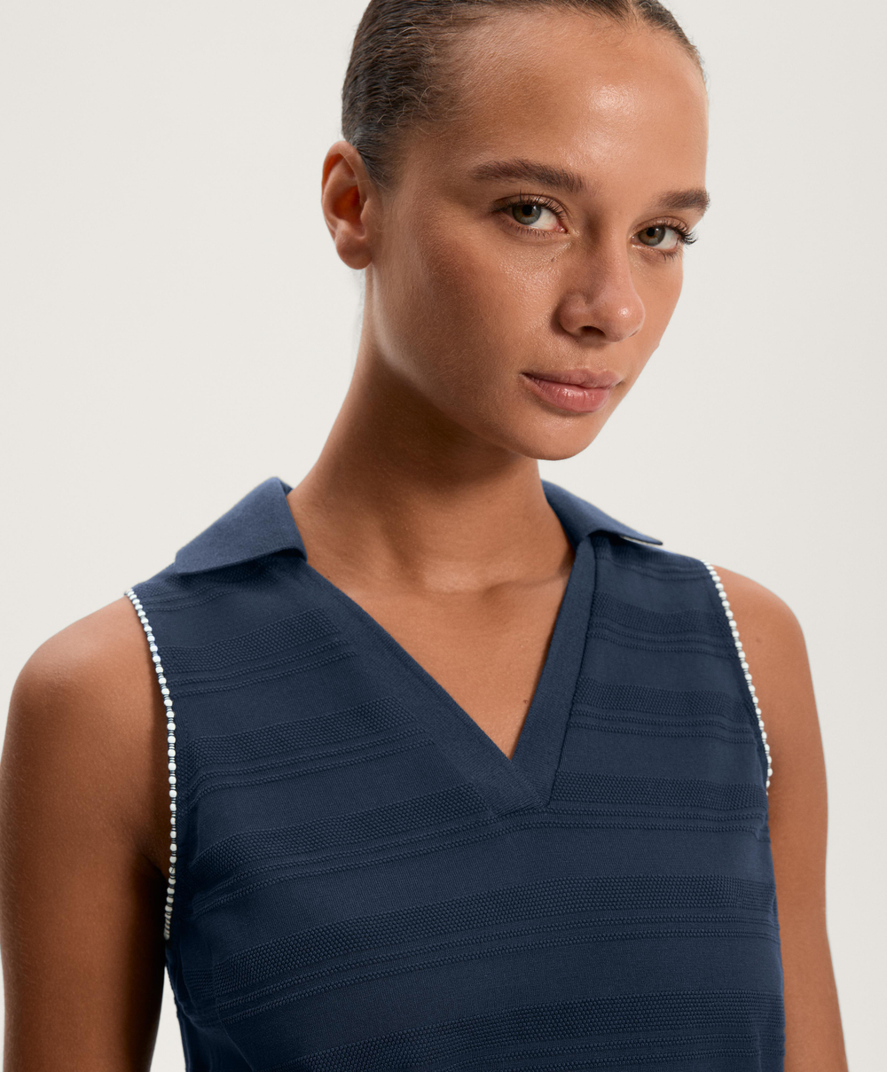 Oysho Футболка из 100% хлопка, морской синий