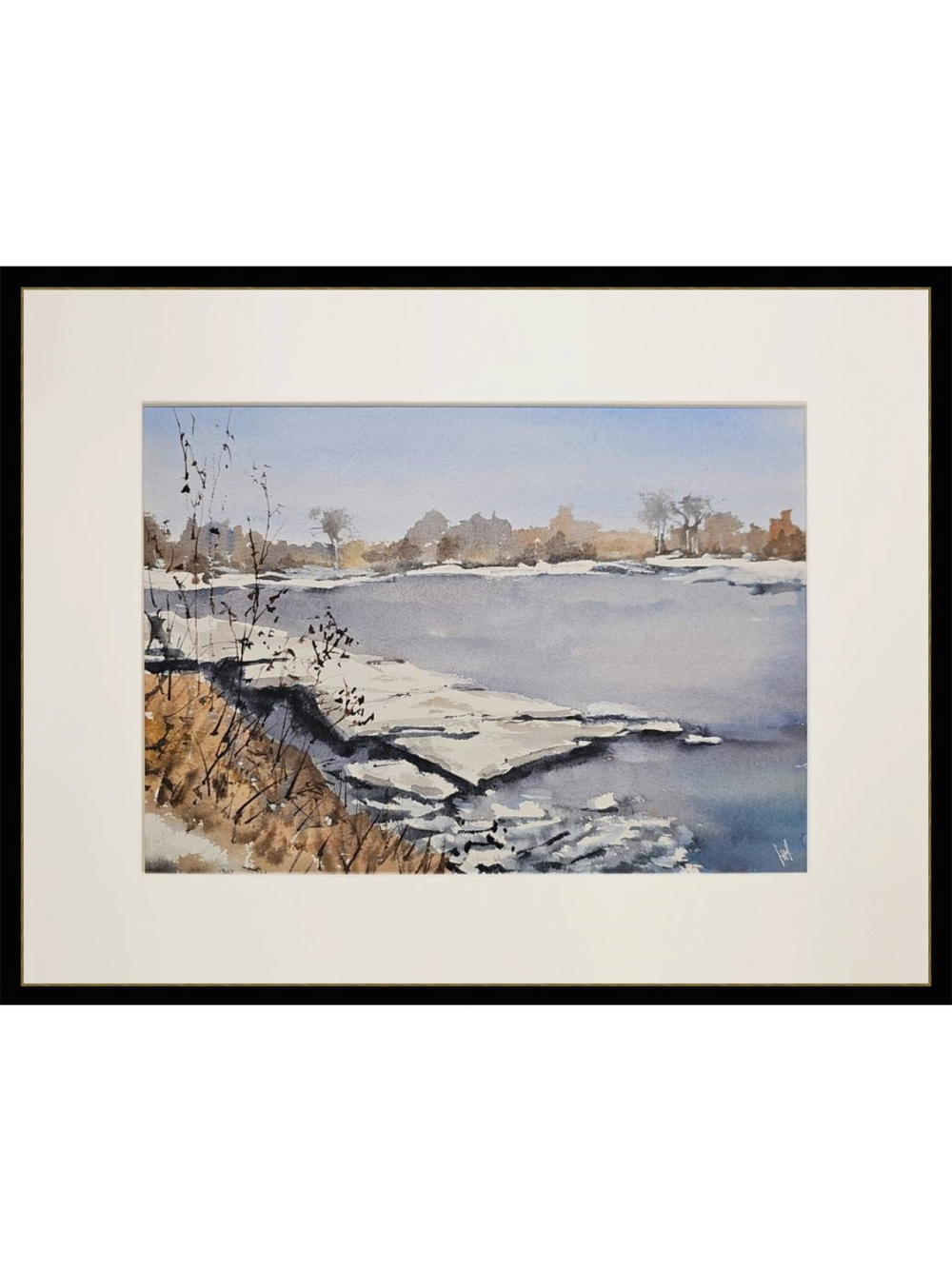 Картина авторская акварельная в паспарту 30х40 см на стену для интерьера "Весна идет"