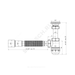 Сифон для умывальника бутылочный 1 1/4"x32 с гофрой 32х40/50 выпуск с нержавеющей решёткой D=65мм АНИ Юнг АНИ Пласт BM1016