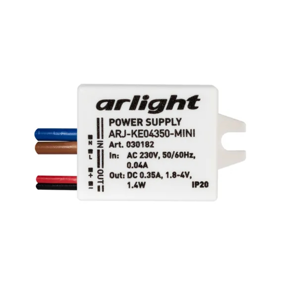 Блок питания ARJ-KE04350-MINI (1.4W, 350mA) (Arlight, IP20 Пластик, 5 лет) 030182