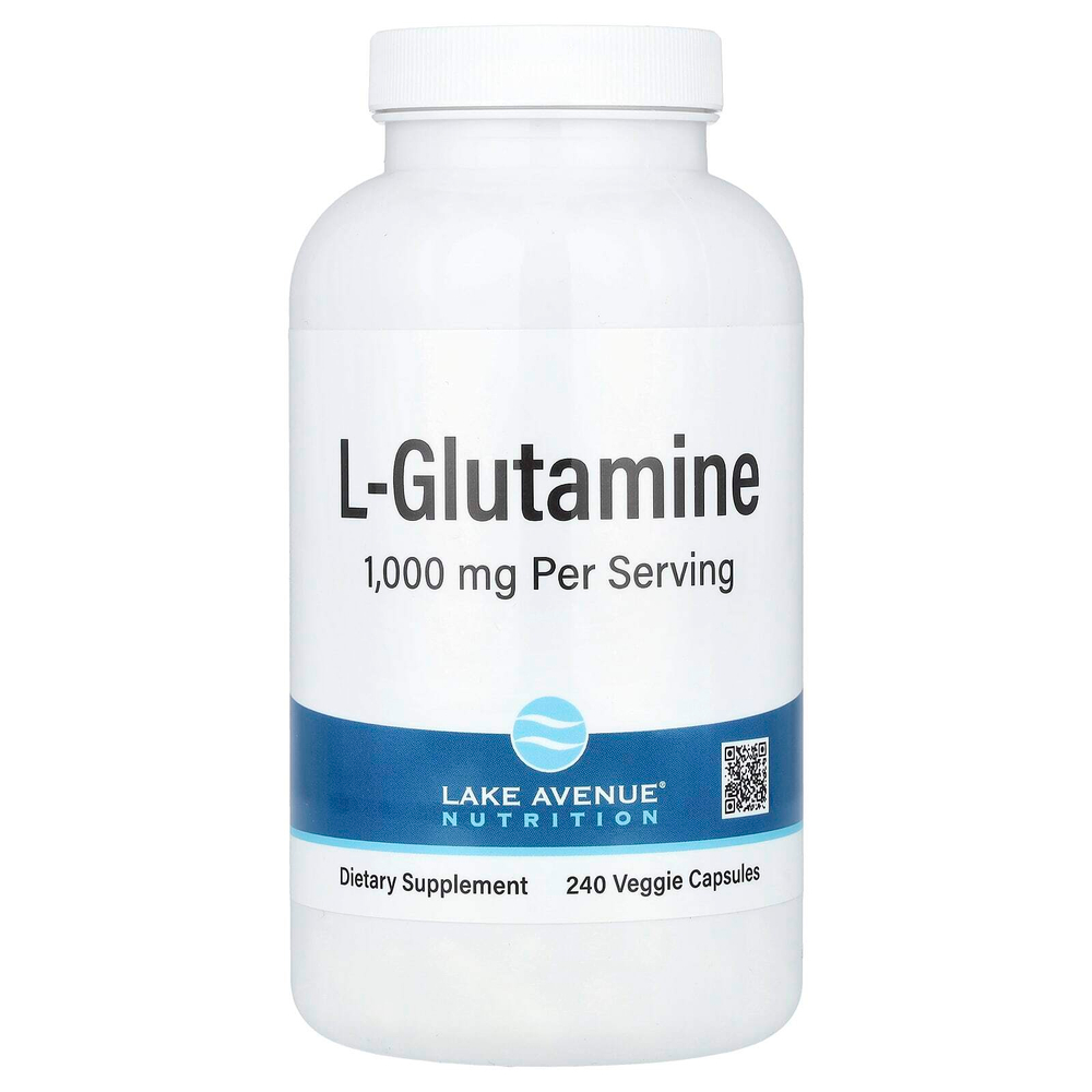 Lake Avenue Nutrition, L-глютамин, 1000 мг, 240 растительных капсул