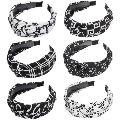 Ободок для волос «МАРЦИПАН», лаотта, ширина 4см, микс 6 цветов