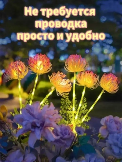 Cадовые светильники на солнечных батареях 2шт, декор для сада, штекер садовый