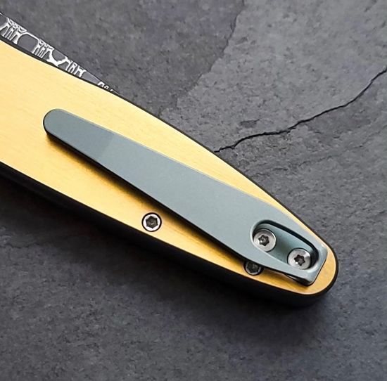 Нож автоматический Pro-Tech NEWPORT CUSTOM 001 (2024 г.) - клинок дамасская сталь, титановая рукоять