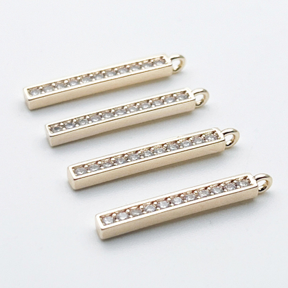 Подвеска Палочка, цвет золото, фианиты, размер 22*2,5 мм, цена за 1 шт