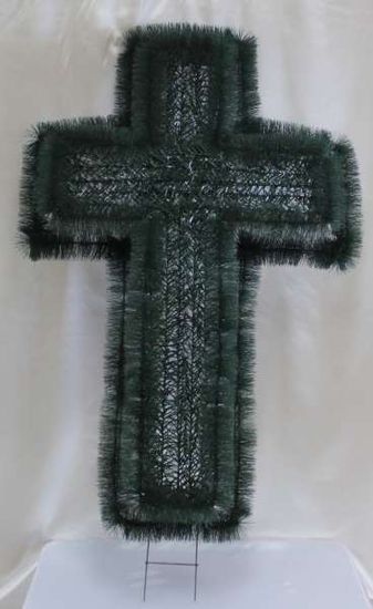 Фон Венок КРЕСТ большой (ёлка/ёрш) 14992