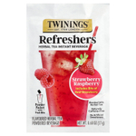 Twinings, Refreshers, растворимый напиток на основе травяного чая, клубника и малина, без кофеина, 5 пакетиков по 17 г (0,6 унции)