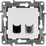 Розетка двойная RJ11+RJ45 категория 5e UTP белый ETIKA Legrand