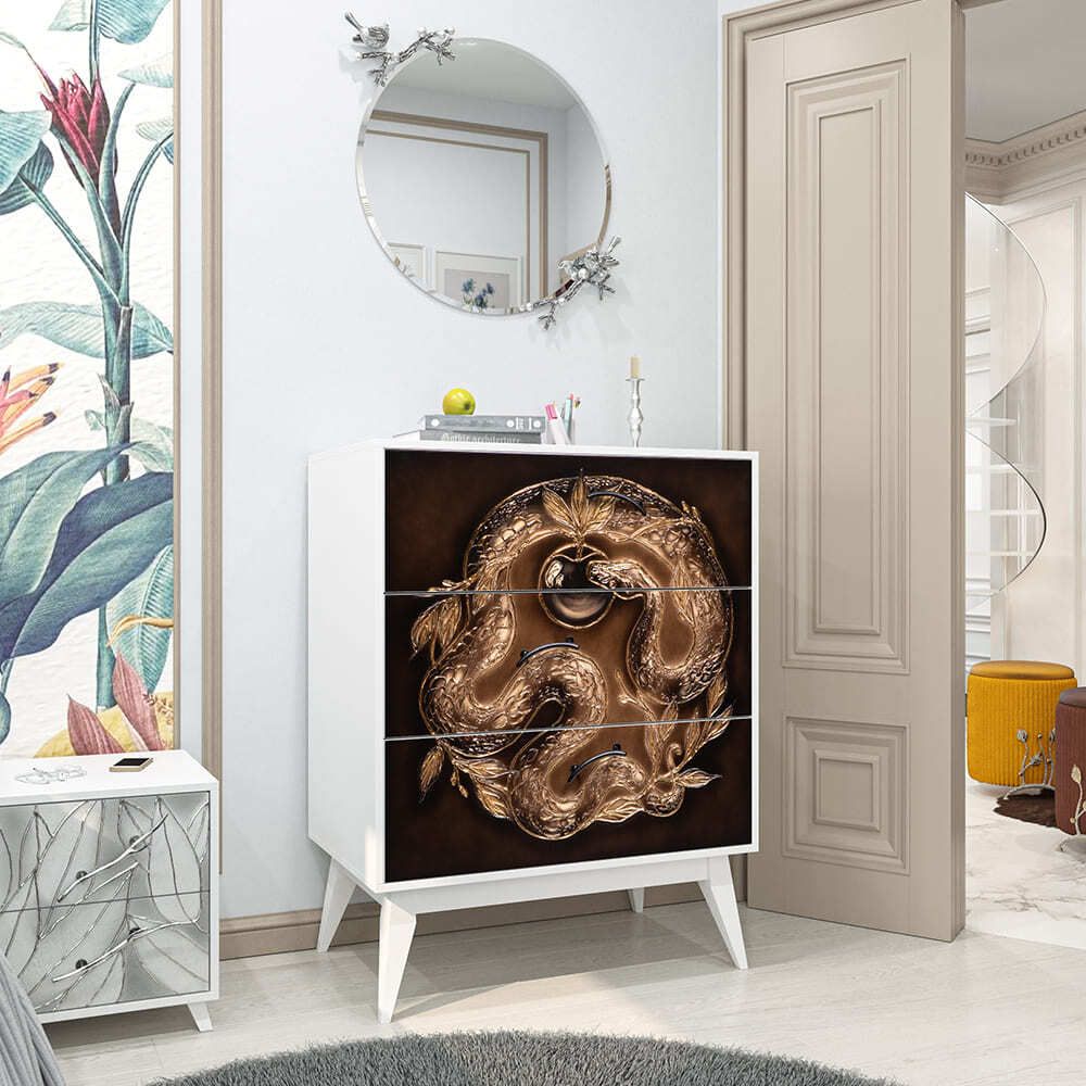 Комод Яблоко Евы с 3 ящиками Айс