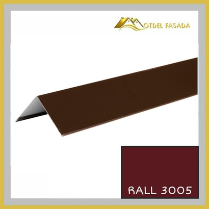 Планка угла внешнего простая 10*75*75*10 RALL 3005-Красное вино 2м