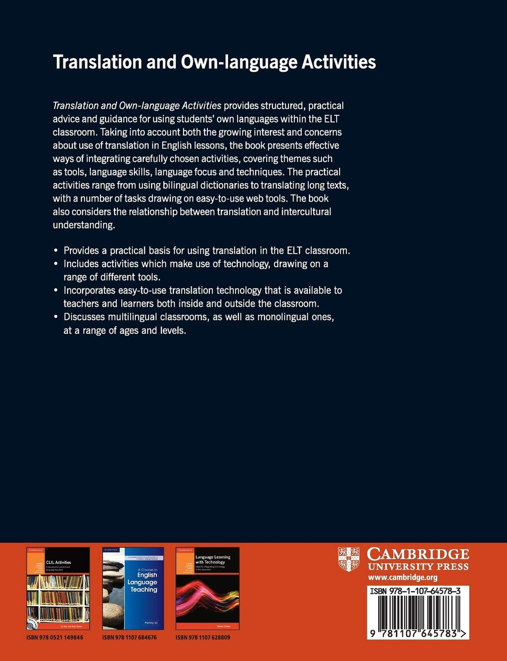 Translation and Own-language Activities (Cambridge Handbooks for Language Teachers)