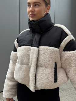 Пуховик North молочный