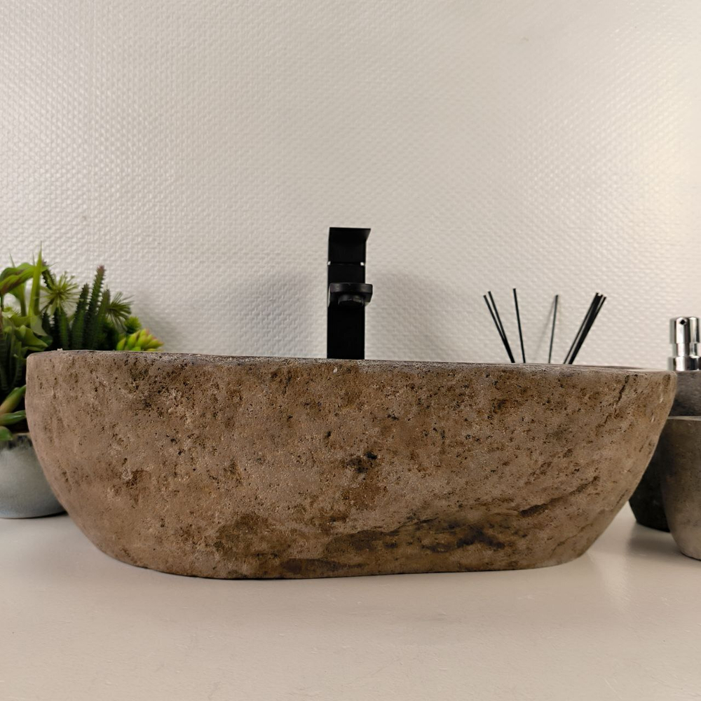 Раковина из речного камня RS-65527 50*32*16 0856