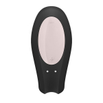Черный вибратор 9см для пар с управлением через приложение Satisfyer Double Joy
