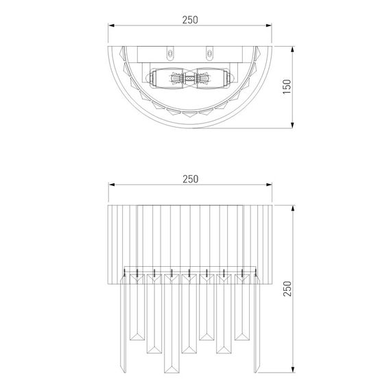 Настенный светильник Eurosvet Amantea 10122/2 хром/прозрачный хрусталь Strotskis