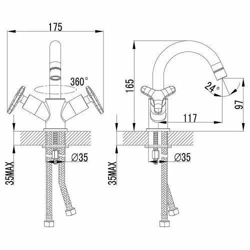 Смеситель для раковины Lemark Plus Strike LM1907C с поворотным изливом