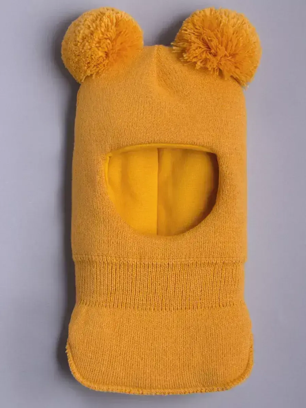 Шапка шлем детская зимняя вязаная