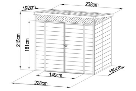 Сарай пластиковый Gardeck Black Fox Artisan 4.5 м2 (2.38 x 1.92 м)