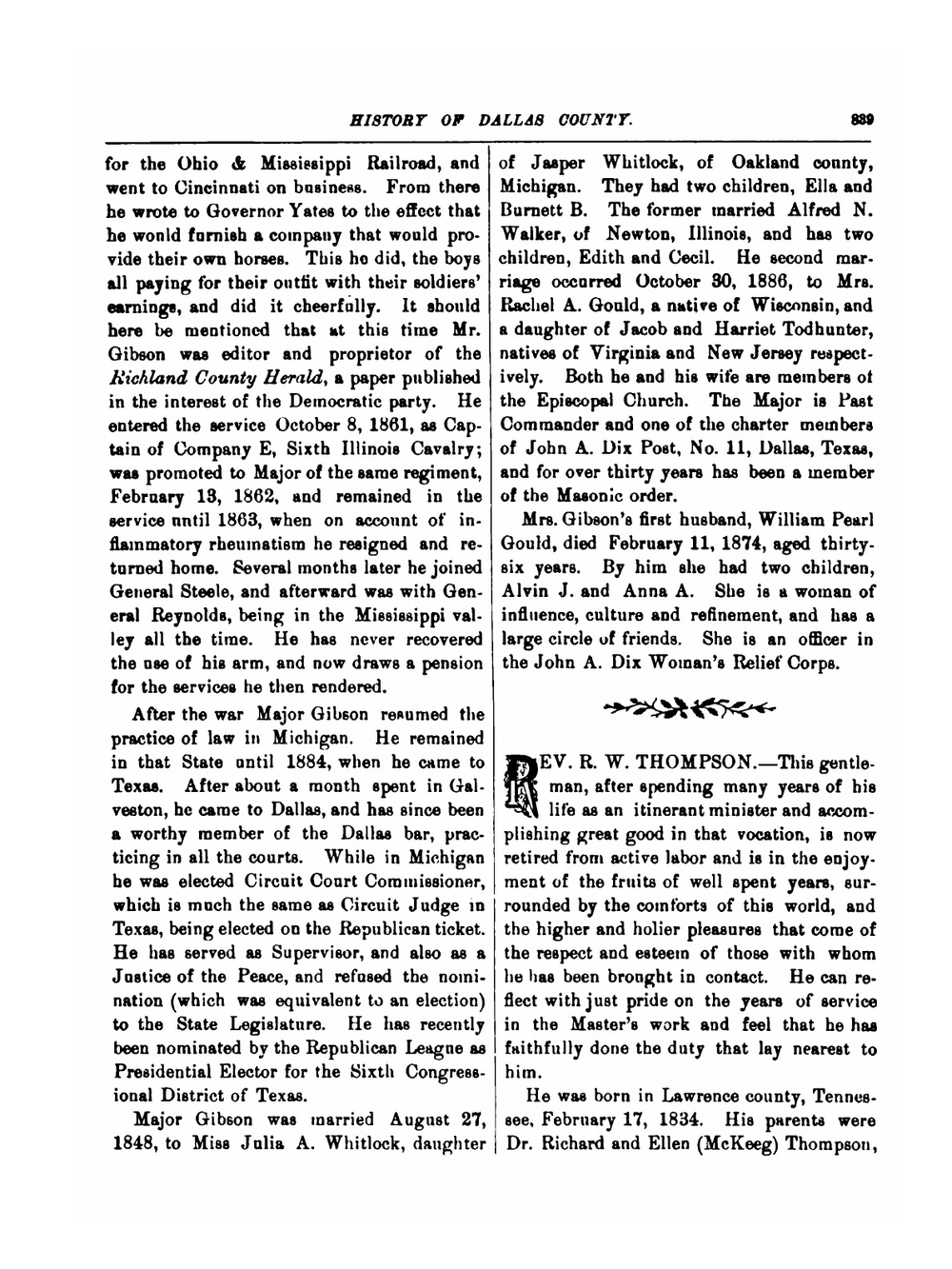 Memorial and biographical history of Dallas county, Texas. Part 2 | Lewis Publishing