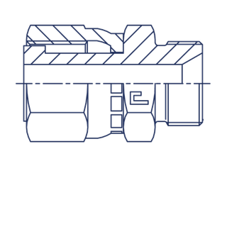 Адаптер AS D06 ORFS 9/16 - BSP 1/4