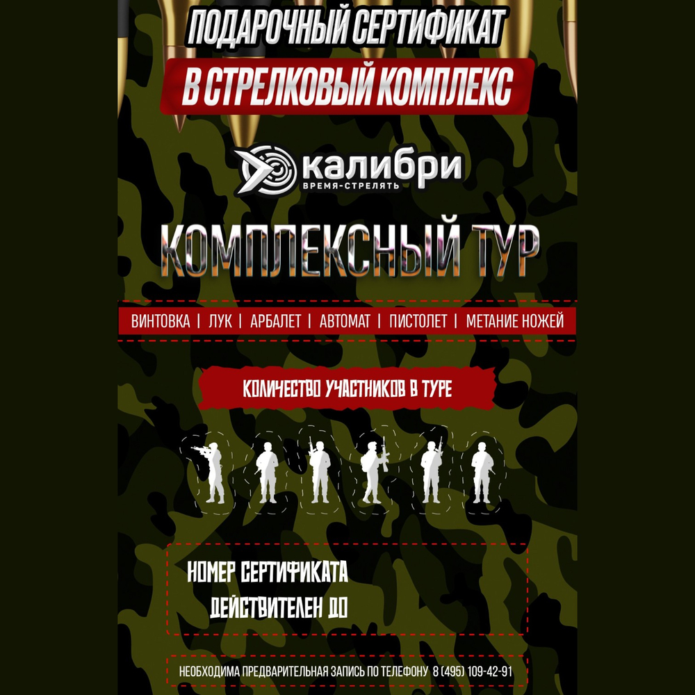 Сертификат Комплексный тур для шестерых