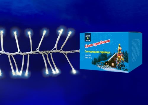 ULD-S0600-400/DTA WARM WHITE IP20 FIRECRACKER Гирлянда светодиодная с контроллером «Фейерверк», 6м. 400 светодиодов. Теплый белый свет. Провод прозрач