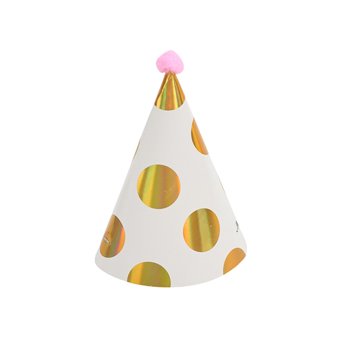 Колпак с помпоном "Горох" Золото 1 шт