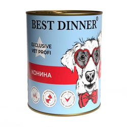 Влажный корм Best Dinner Exclusive Gastro Intestinal для собак и щенков с кониной, банка 340г