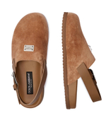 Кожаные мюли Dolce & Gabbana - коричневый(A80402 A4434)