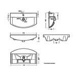 Раковина накладная "Best-75" белая, без кроншт (Sanita Luxe)
