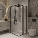 Душевой уголок Niagara Nova NG-6822-34BLACK 80х80 стекло прозрачное/профиль черный матовый