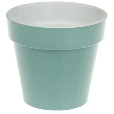 Кашпо для цветов пластиковое 1л d-14.5см «Порто» со вставкой нефрит