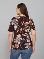 Футболка Фв-107/коричневый-цветыабстракция
