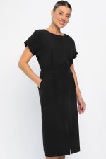 Платье с карманами Утренняя роса (черное) П14371-16М LT Collection