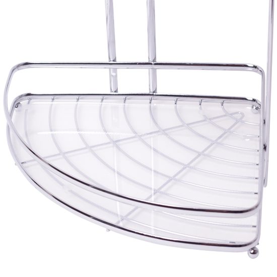 Полка для ванной 2-ярусная угловая 34х25,5х33 см. Besser BS 0436E из хромированной стали