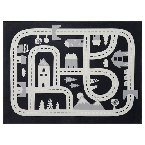 Детский коврик IKEA MARKKRYPARE (МАРКРЮПАРРЕ), Темно-серый, 74х100 см