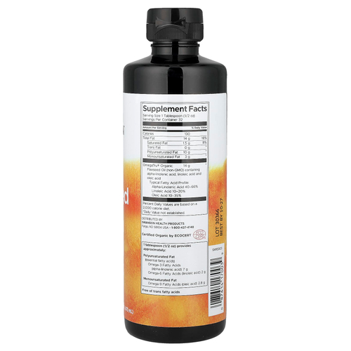 Swanson Vitamins, Органическое льняное масло, 473 мл (16 жидк. унц.)