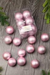 Набор пластиковых шаров Вероника 60 мм., нежно-розовый матовый, 12 шт., ЕлкиТорг (150207)
