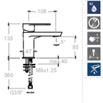 СНЯТ Смеситель для раковины ALEXIA 360102