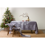 Скатерть из хлопка фиолетово-серого цвета с рисунком Ледяные узоры, new year essential, 180х260см