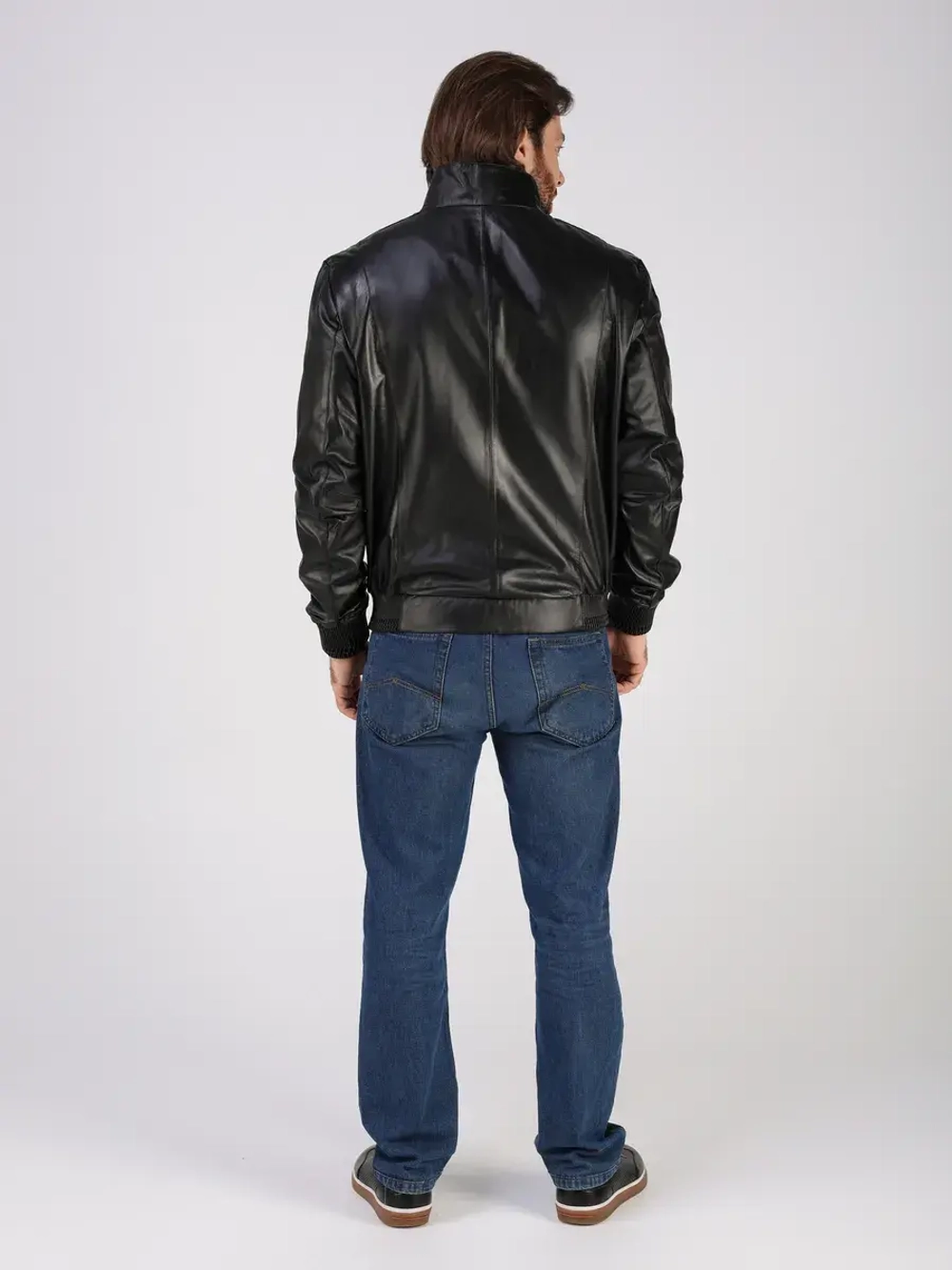 Кожаная куртка демисезонная на резинке