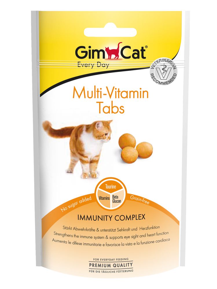 Витамины GimCat Мультивитамин для поддержания здоровья и иммунитета взрослых кошек, 40 г