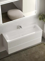 Тумба подвесная SANCOS Snob R 1195х445х500, c двумя ящиками оснащенными доводчиками, Bianco, арт.SNR120W