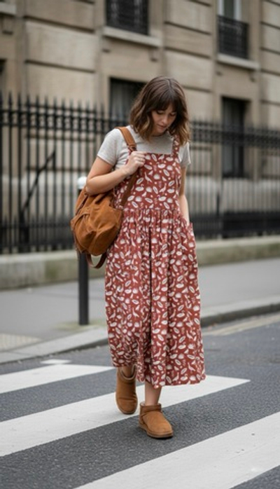 Платье-сарафан с принтом