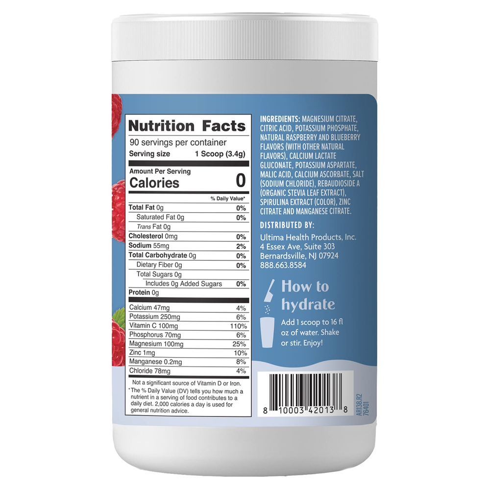 Ultima Replenisher, Смесь электролитов, голубая малина, 315 г (11,1 унции)