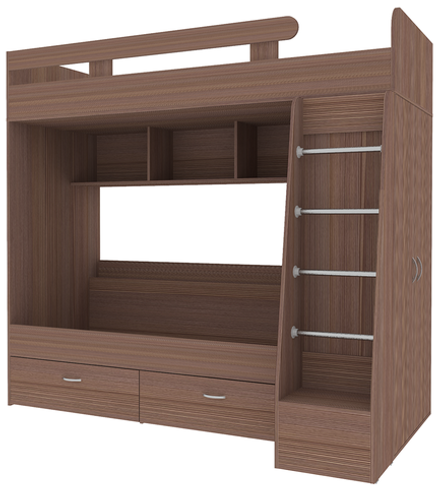 Двухъярусная кровать КарИВи Юниор 6 Бодего Темный Бодего Темный