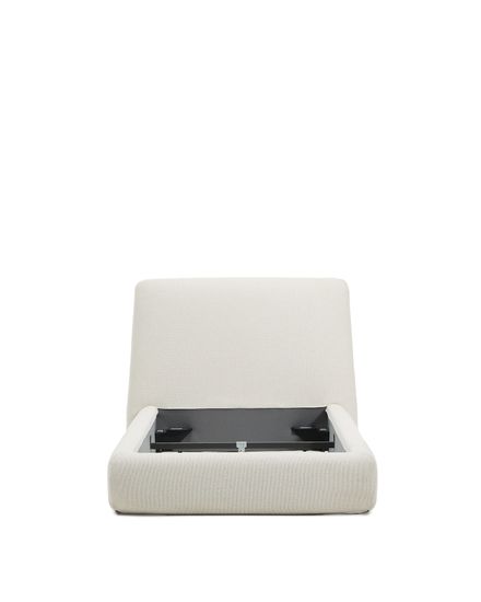 Кровать Martina со съемным чехлом из шенилла цвета экрю 90 x 200