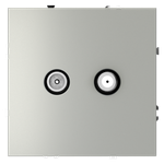 Розетка телевизионная встраиваемая VOLTUM S70 оконечная TV+SAT, (сталь)